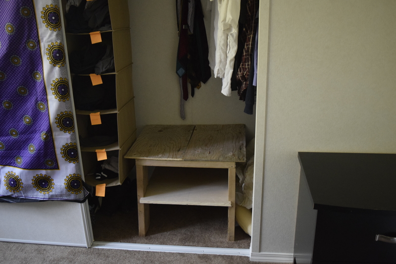 Step 2: position in closet.