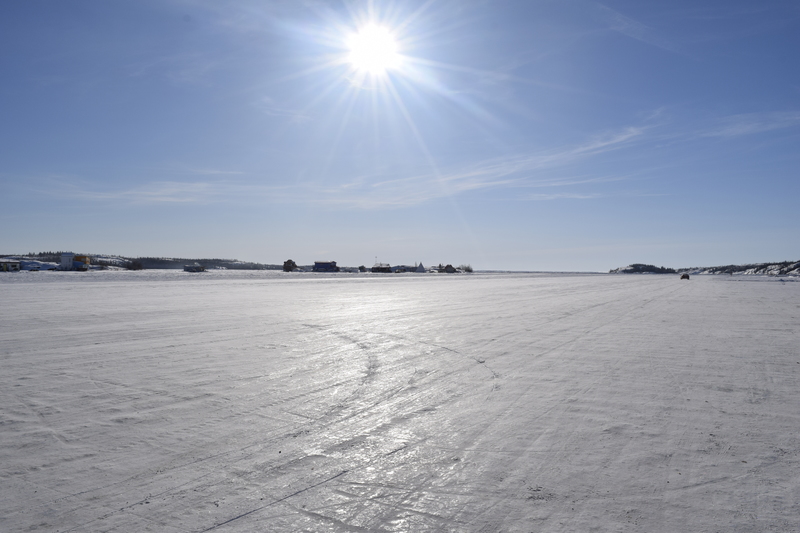 The castle is built right on Great Slave Lake, which also supports houseboats and ice roads in the winter